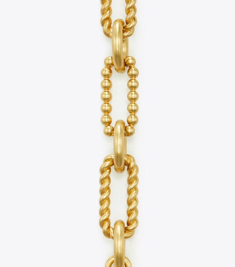 Tory Burch diseñador collares Collar Roxanne de cordón con abalorios y cadena en Rolled Tory Gold detalle
