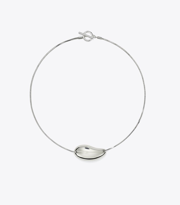 Tory Burch designer colliers Collier à pendentif ajouré dans Light Silver de face