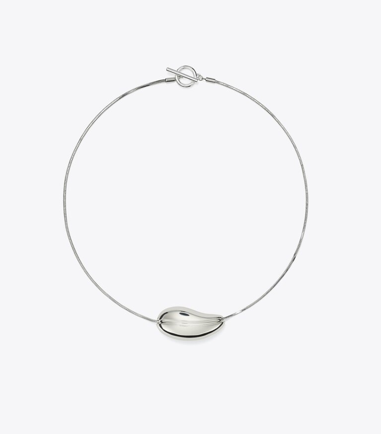 Tory Burch designer colliers Collier à pendentif ajouré dans Light Silver de face
