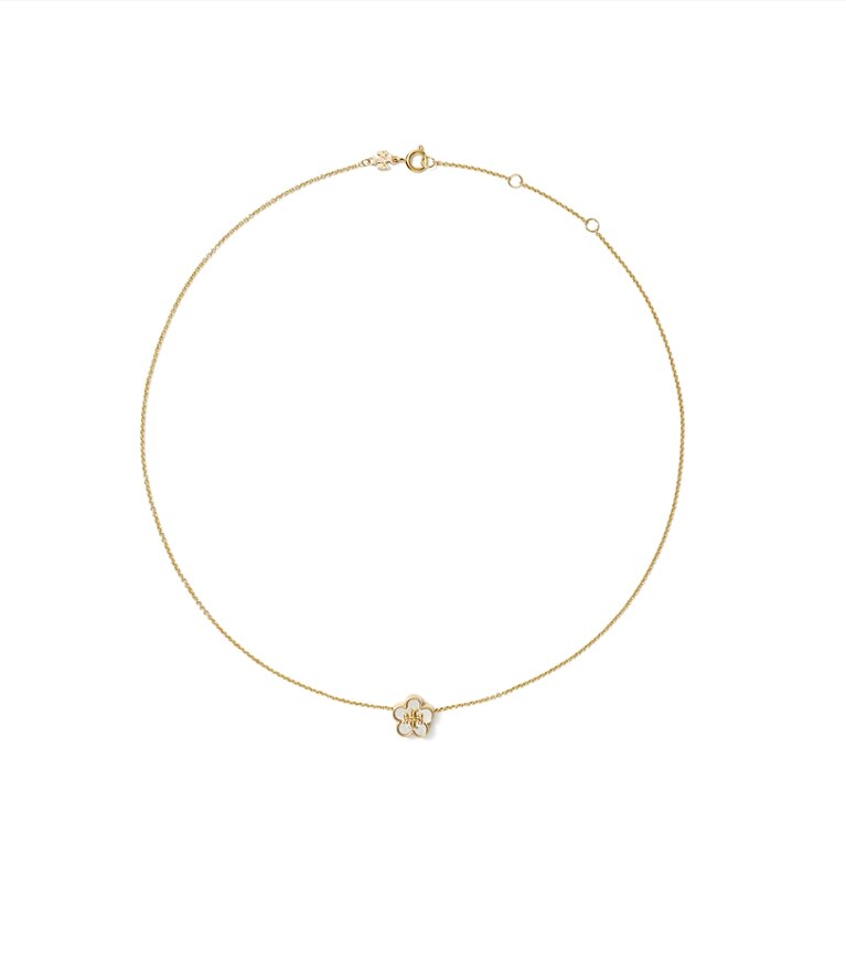 Tory Burch designer colliers Collier à pendentif Forget Me Not in Tory Gold / Mother of Pearl additional