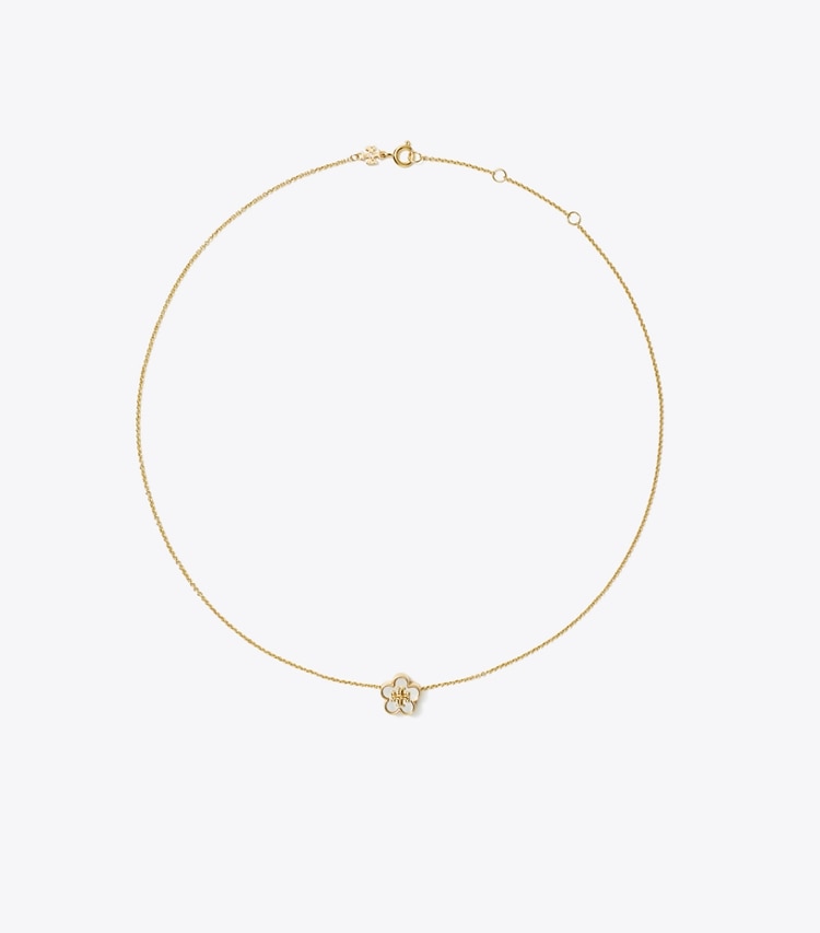 Tory Burch designer colliers Collier à pendentif Forget Me Not in Tory Gold / Mother of Pearl front