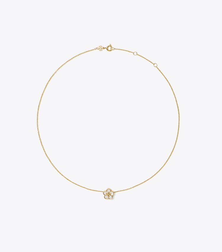 Tory Burch designer colliers Collier à pendentif Kira Flower in Tory Gold / Mother of Pearl front