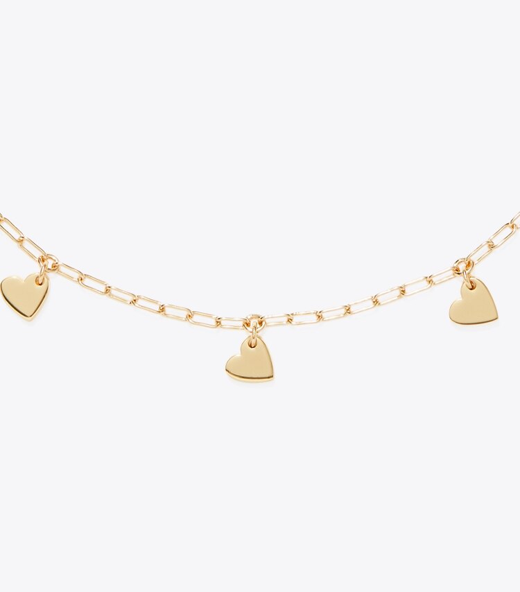 Tory Burch designer colliers Collier Cœur Curiosity dans Tory Gold détails