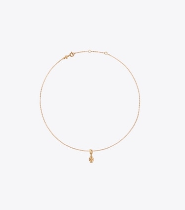 Tory Burch designer colliers Collier chaîne Curiosity dans Tory Gold / Cream de face