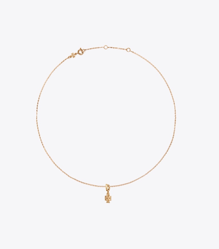 Tory Burch designer colliers Collier chaîne Curiosity dans Tory Gold / Cream de face