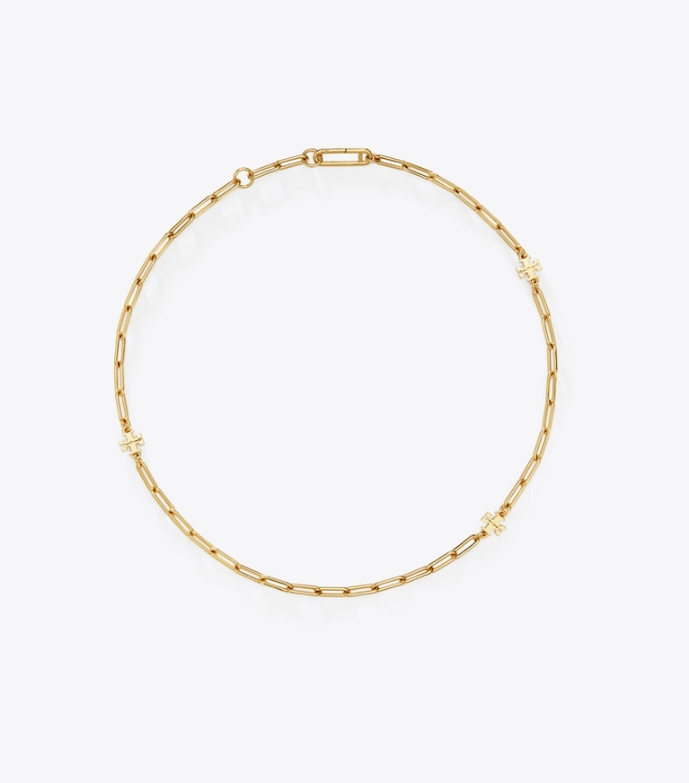 Tory Burch designer colliers Collier chaîne Icon in Tory Gold front