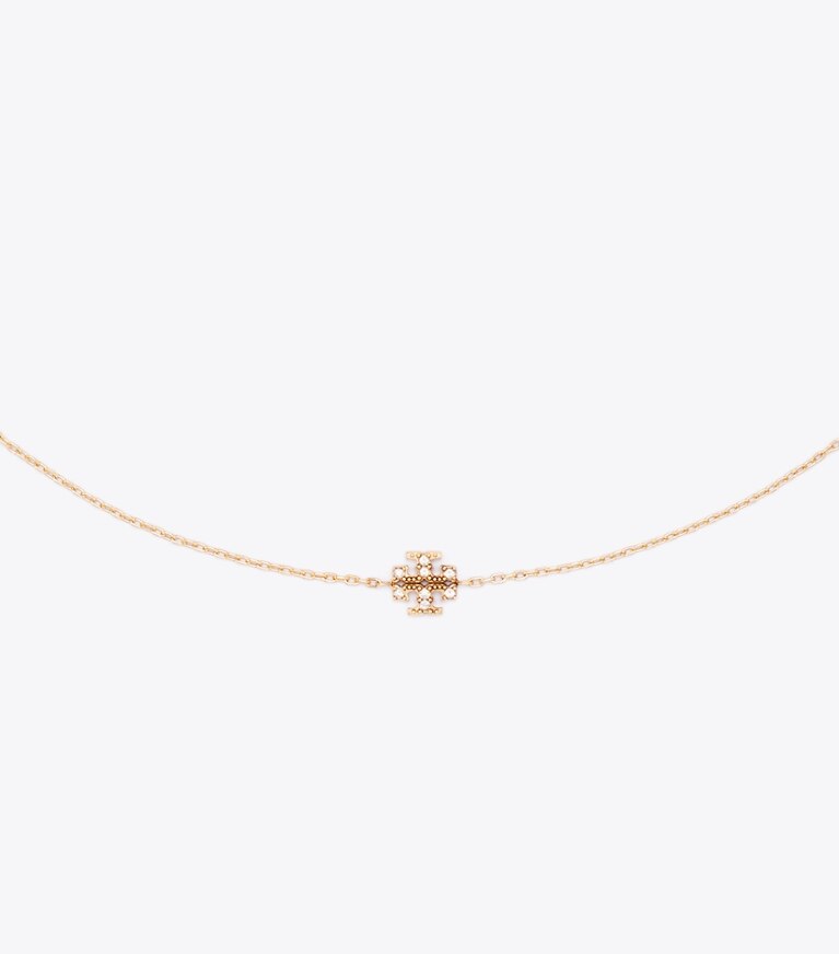 Tory Burch designer colliers Collier délicat Icon pavé dans Tory Gold / Crystal détails