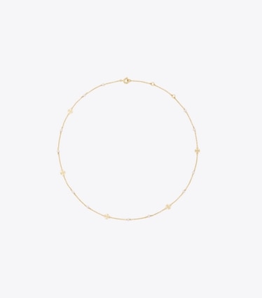 Tory Burch designer colliers Collier délicat Kira à perles in Tory Gold / Pearl front