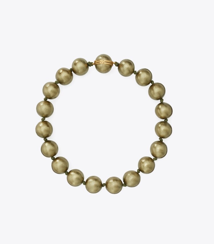 Tory Burch designer colliers Collier de perles convertible dans Green/Gold détails