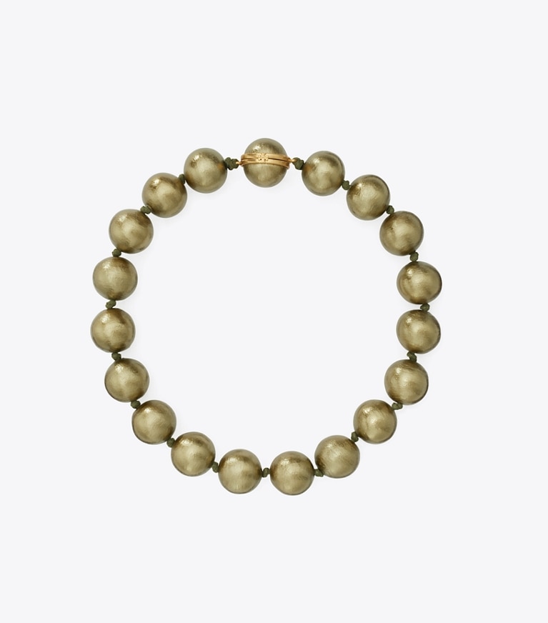 Tory Burch designer colliers Collier de perles convertible dans Green/Gold détails