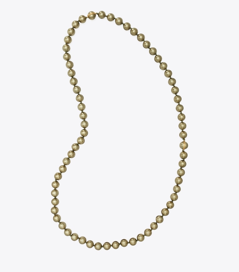 Tory Burch designer colliers Collier de perles convertible dans Green/Gold vue du dessus