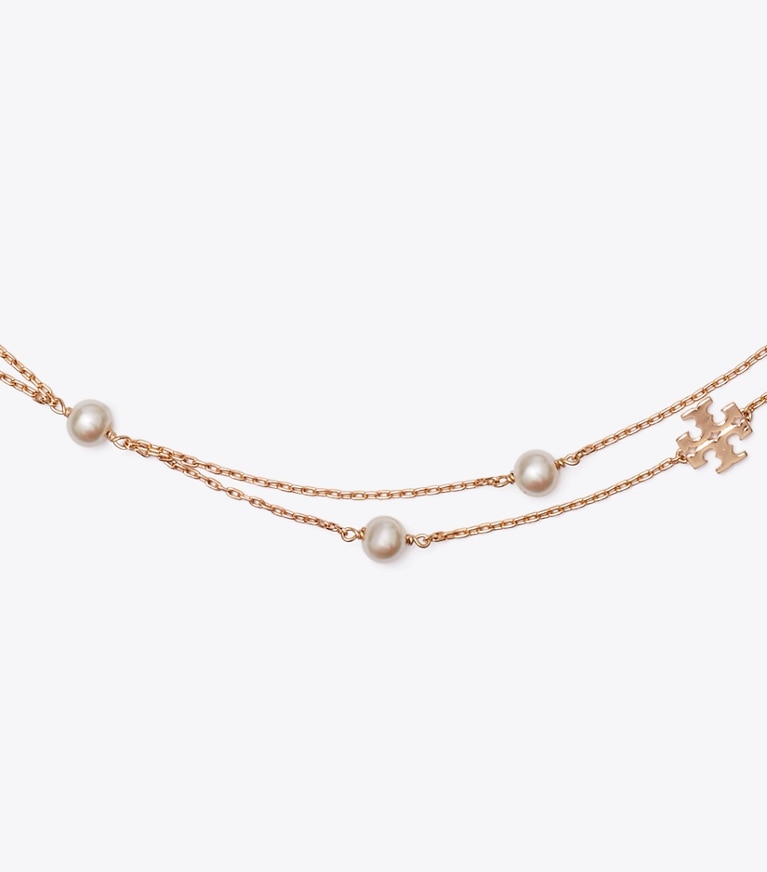 Tory Burch designer colliers Collier de perles double Moondance in Tory Gold / Cream informations