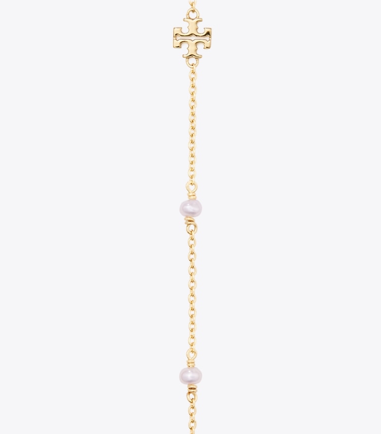 Tory Burch designer colliers Collier de perles Moondance dans Tory Gold / Pearl détails