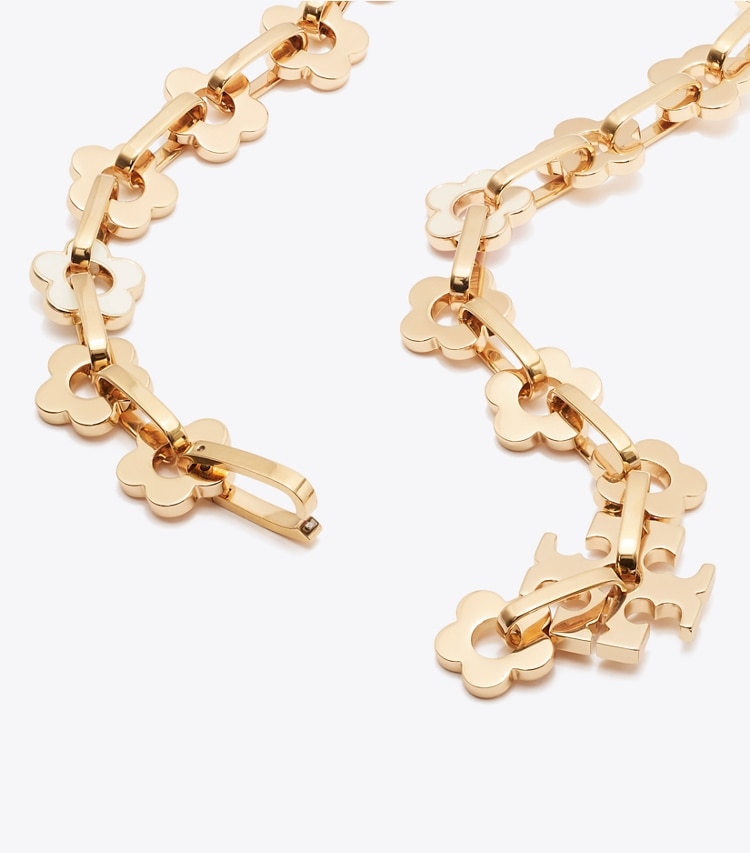 Tory Burch designer colliers Collier entrelacé Forget Me Not in Tory Gold / New Ivory informations