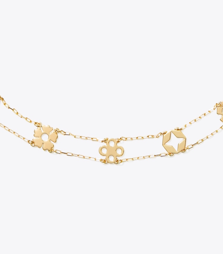 Tory Burch designer collane Collier Forget Me Not  in Tory Gold dettaglio