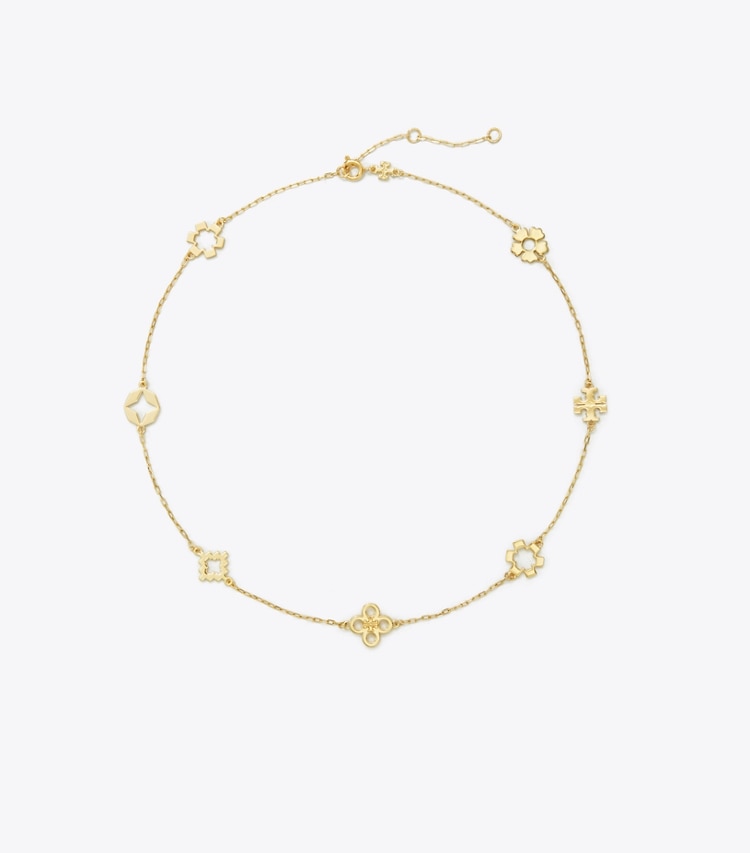 Tory Burch designer colliers Collier Forget Me Not in Tory Gold front