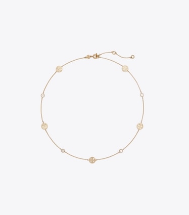Tory Burch designer colliers Collier Icon en nacre dans Tory Gold / Mother of Pearl de face