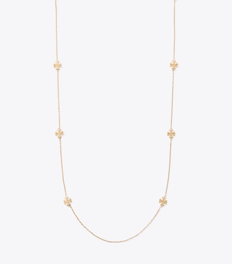 Tory Burch designer colliers Collier long Icon dans Tory Gold de face