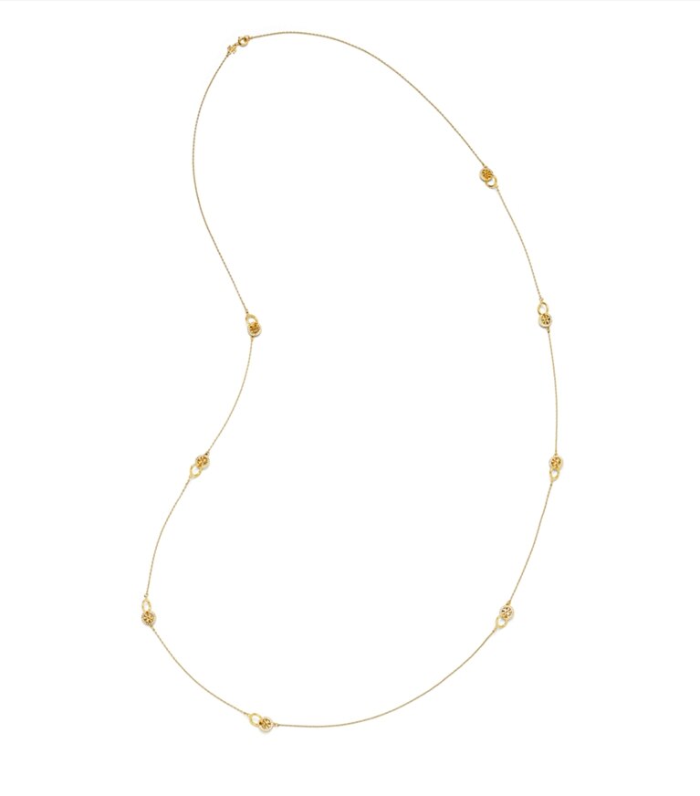 Tory Burch designer colliers Collier long Icon pavé à maillons in Tory Gold / Crystal additional