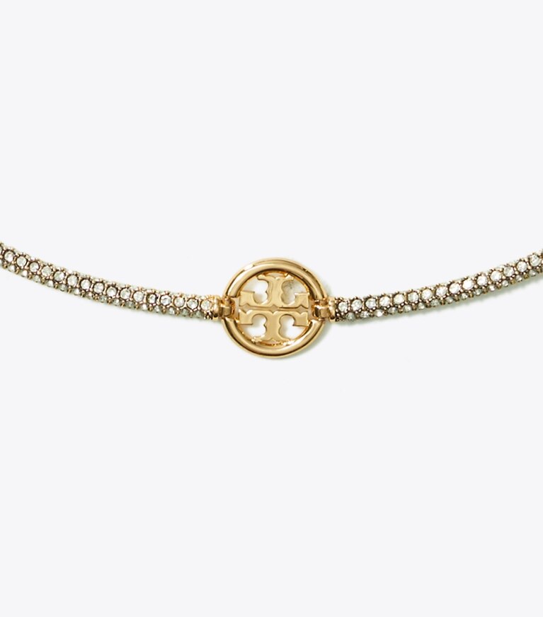 Tory Burch designer colliers Collier pavé Miller in Tory Gold / Crystal front