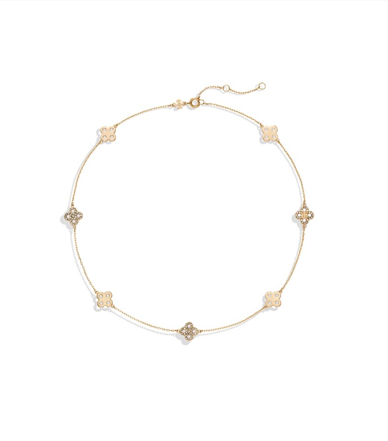 Tory Burch designer colliers Collier pavé Myosotis dans Tory Gold / Crystal supplémentaire