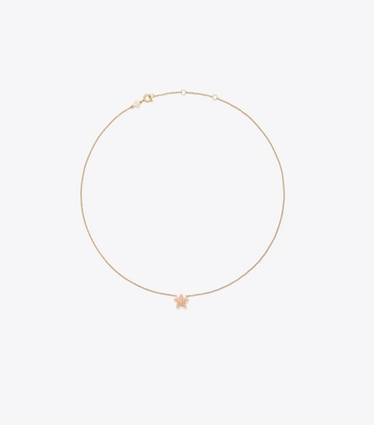 Tory Burch designer colliers Collier pendentif étoile Forget Me Not in Tory Gold / Pink Snow front