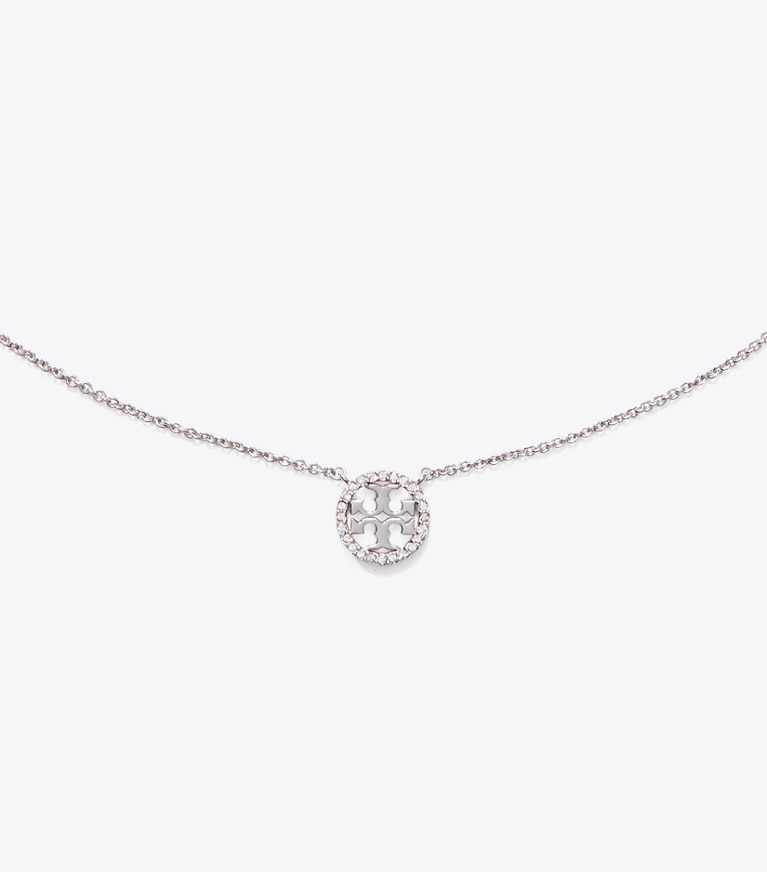 Tory Burch designer colliers Collier pendentif Icon Pavé dans Tory Silver/Crystal détails