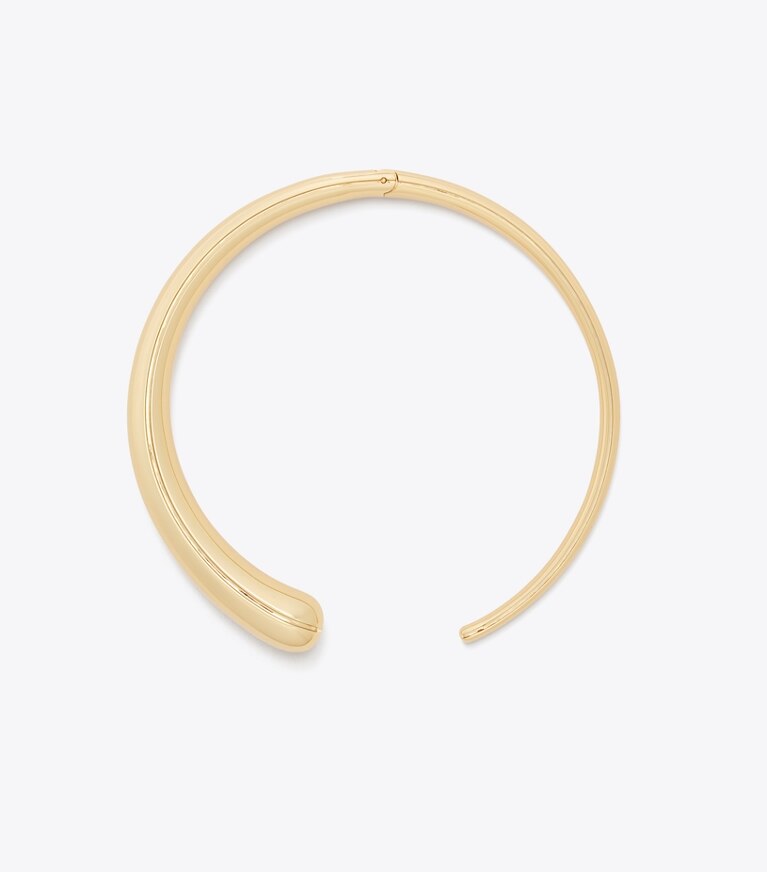 Tory Burch designer colliers Collier ras-du-cou Pierced dans Light Brass de face