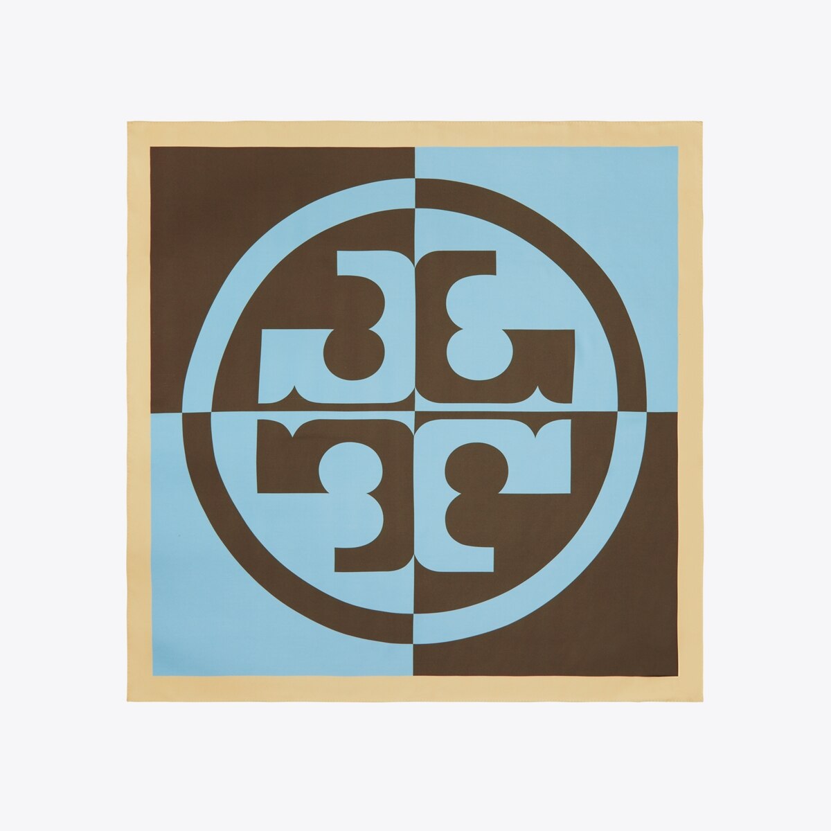 TORY BURCH｜ (COLOR-BLOCK LOGO SILK SQUARE (160517-800)) Colorblock Logo Silk Square: Women's Designer Scarves | Tory