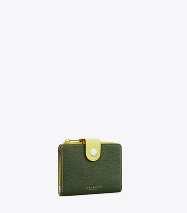 Tory Burch designer wallets Colorblock Bi-Fold Wallet in Basil Multi angle