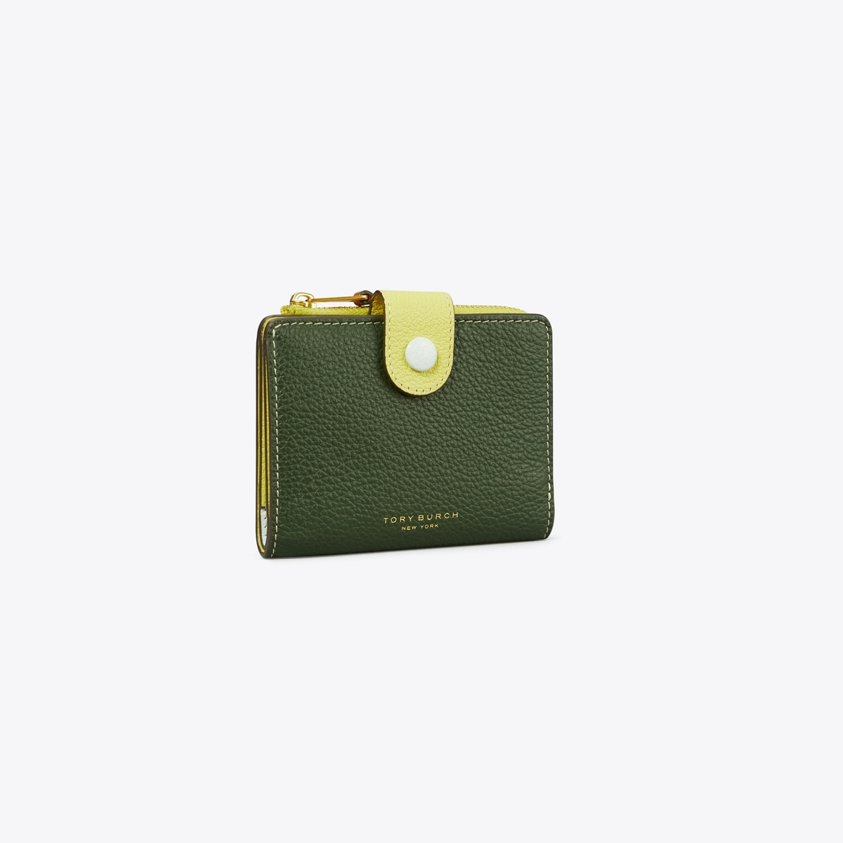 折りたたみ財布 Tory Burch COLORBLOCK PEA POD ZIP CARD CASE Colorblock Pea Pod Bi-Fold Wallet: Women's Designer Wallets