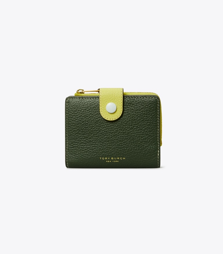 Tory Burch designer wallets Colorblock Bi-Fold Wallet in Basil Multi angle
