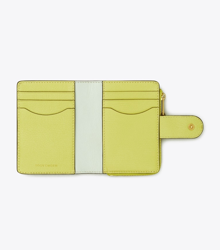 Tory Burch designer wallets Colorblock Bi-Fold Wallet in Basil Multi angle