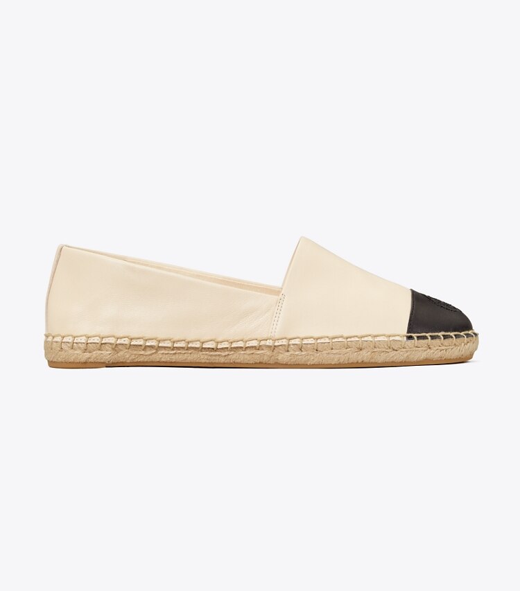 Tory Burch designer espadrilles Colorblock Espadrille in Dulce De Leche / PERFECT BLACK side