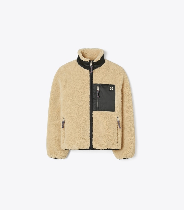 Colorblock Fleece Jacket by Tory Burch
