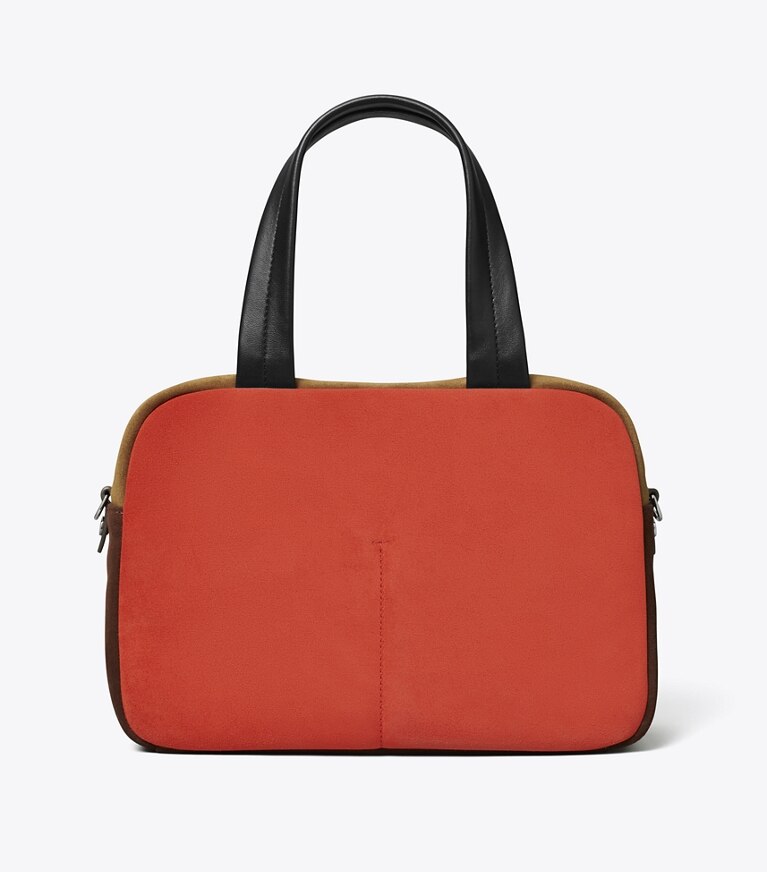 Tory Burch designer henkeltaschen Colorblock-Henkeltasche aus Wildleder in Multi angle
