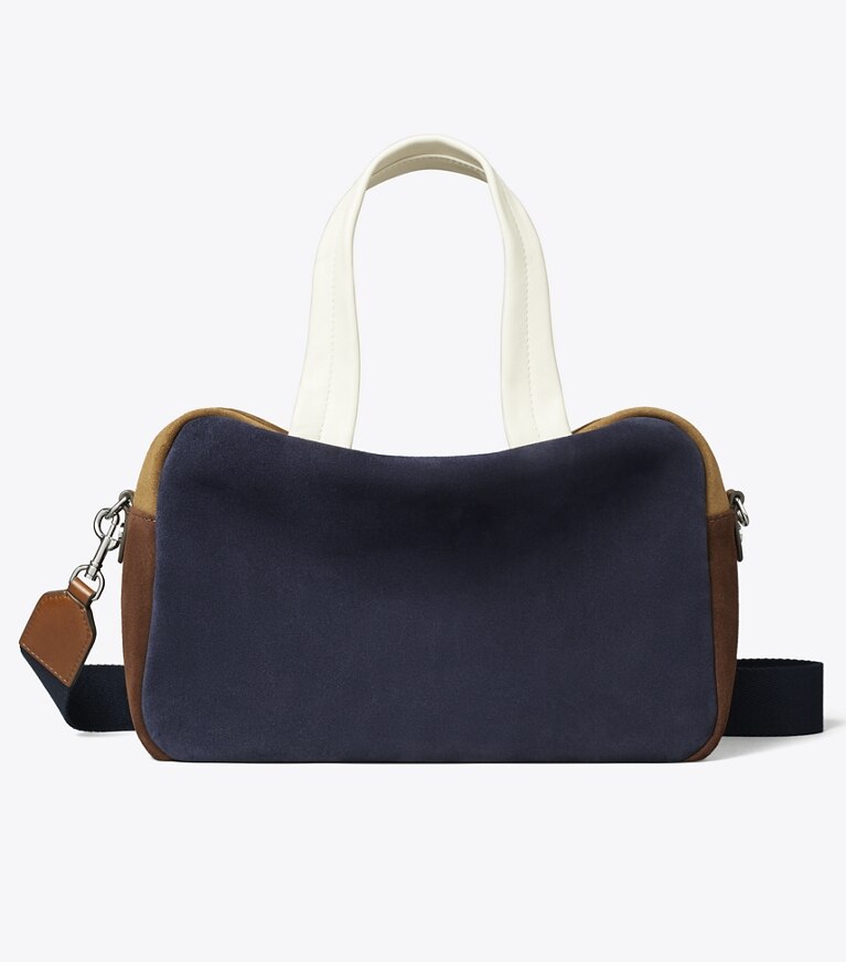 Tory Burch designer henkeltaschen Colorblock-Henkeltasche aus Wildleder in Multi angle
