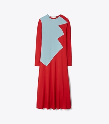 Colorblock Sweater Dress: Women's Designer Dresses | Tory Burch