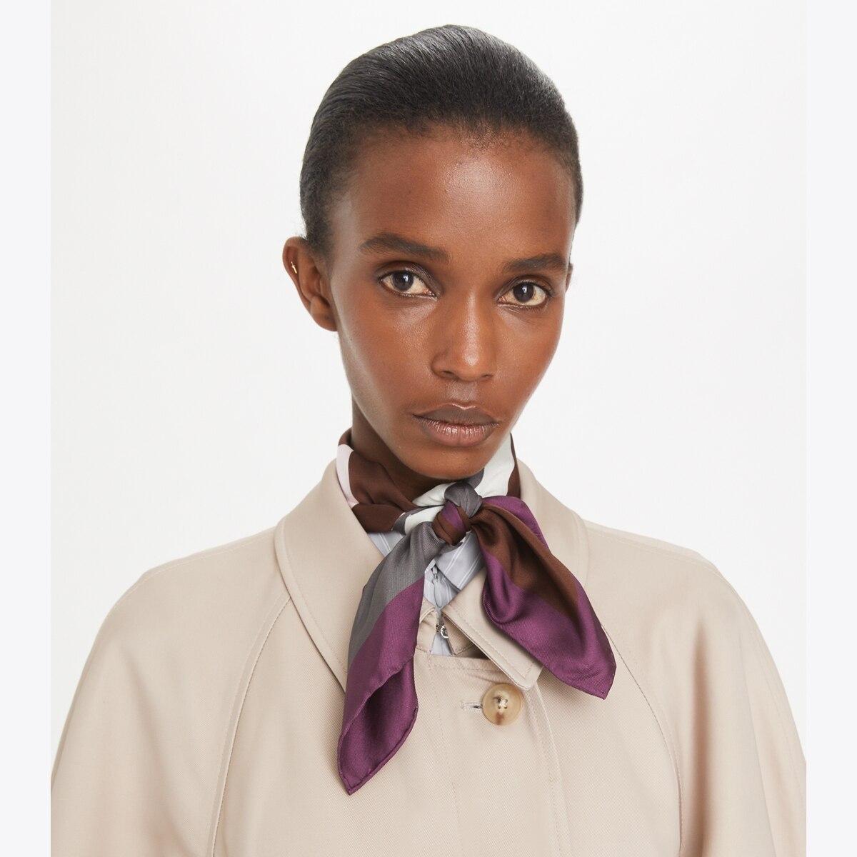 Colorblock Logo Silk Neckerchief: Women's Designer Scarves