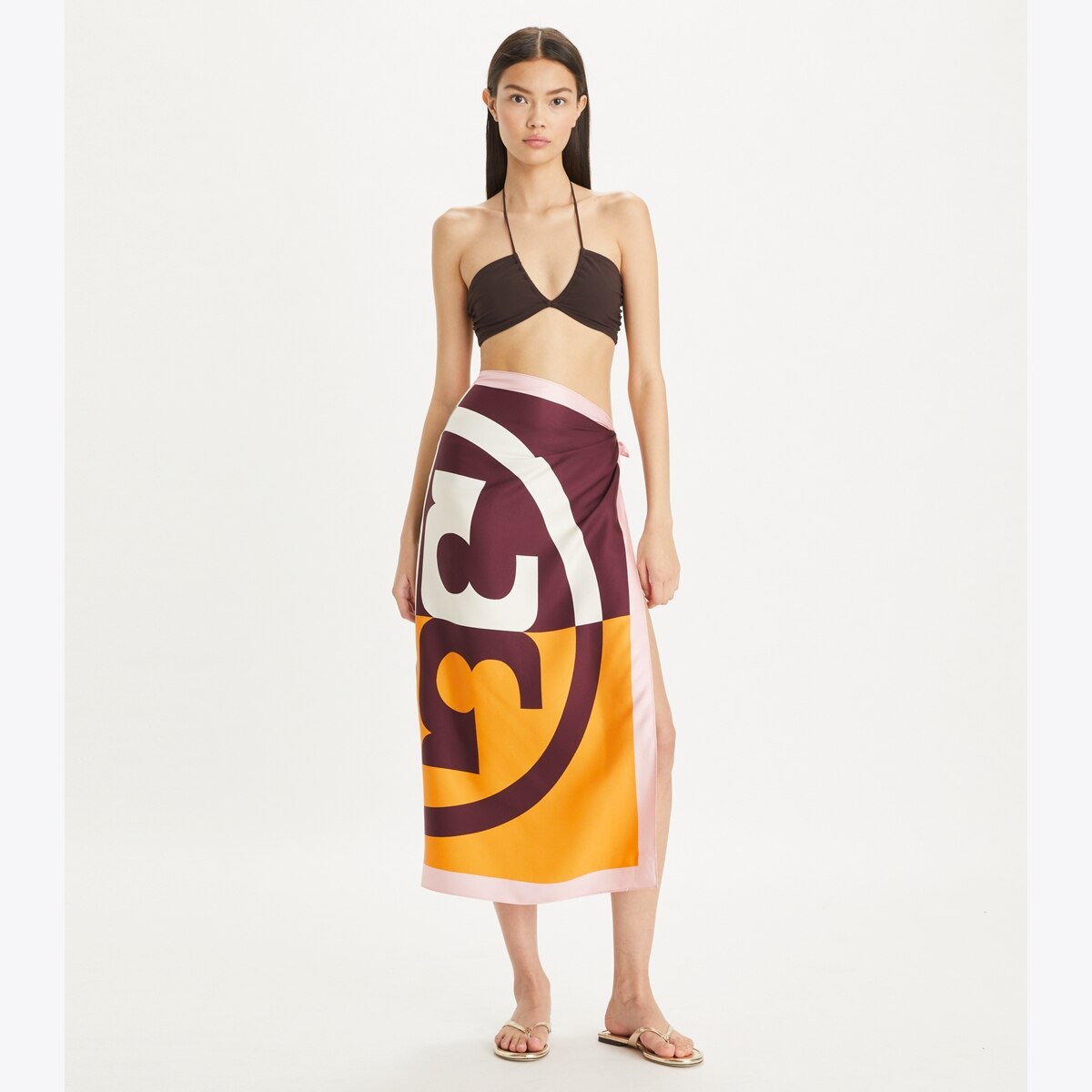 【TORY BURCH】Color-Block Logo シルクスクエアスカーフ Tory Burch Color-Block Logo Silk Scarf | Bloomingdale's