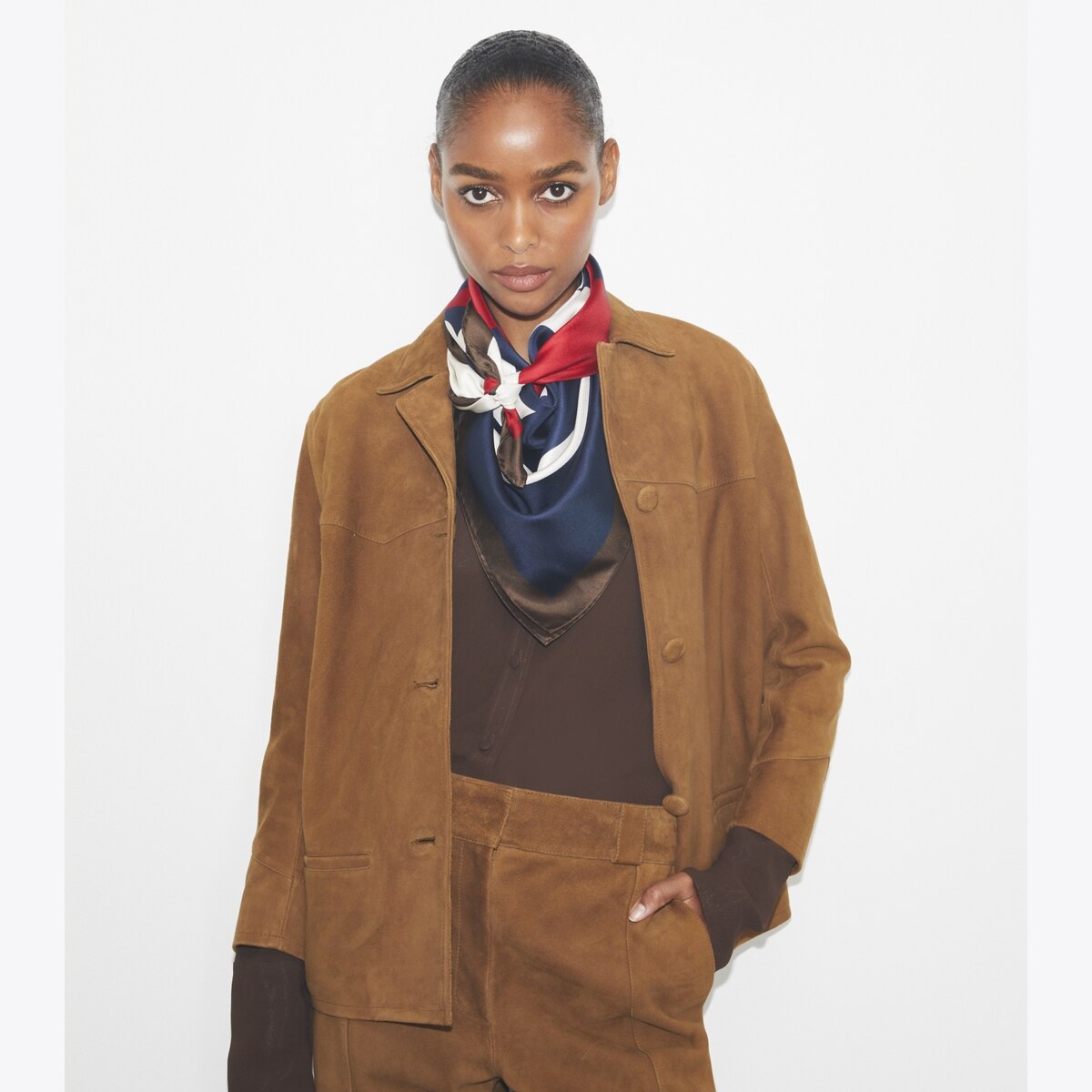 Colorblock Logo Silk Square: Women's Designer Scarves | Tory