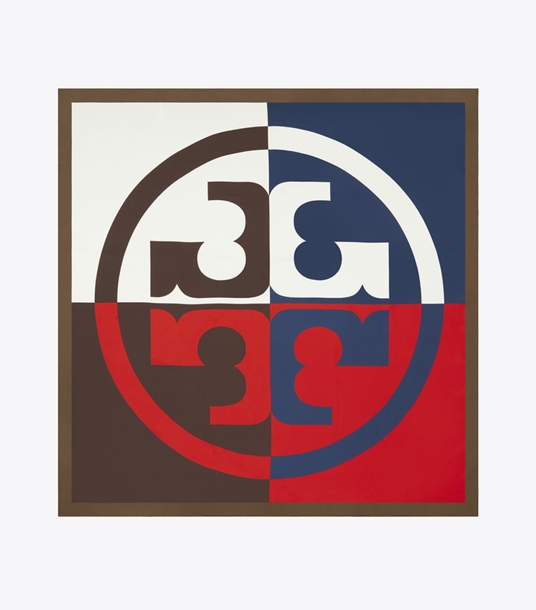 Colorblock Logo Silk Square: Women's Designer Scarves | Tory