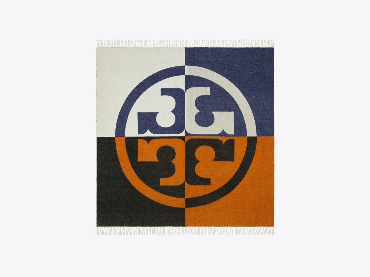 Tory Burch Color Block Logo Merino Wool Mittens