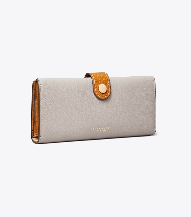 Tory Burch designer wallets Colorblock Long Wallet in Bay Gray Multi angle