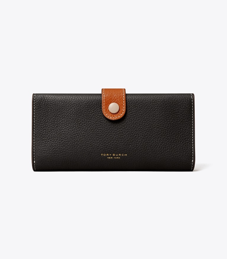 Tory Burch designer wallets Colorblock Long Wallet in Black Multi angle