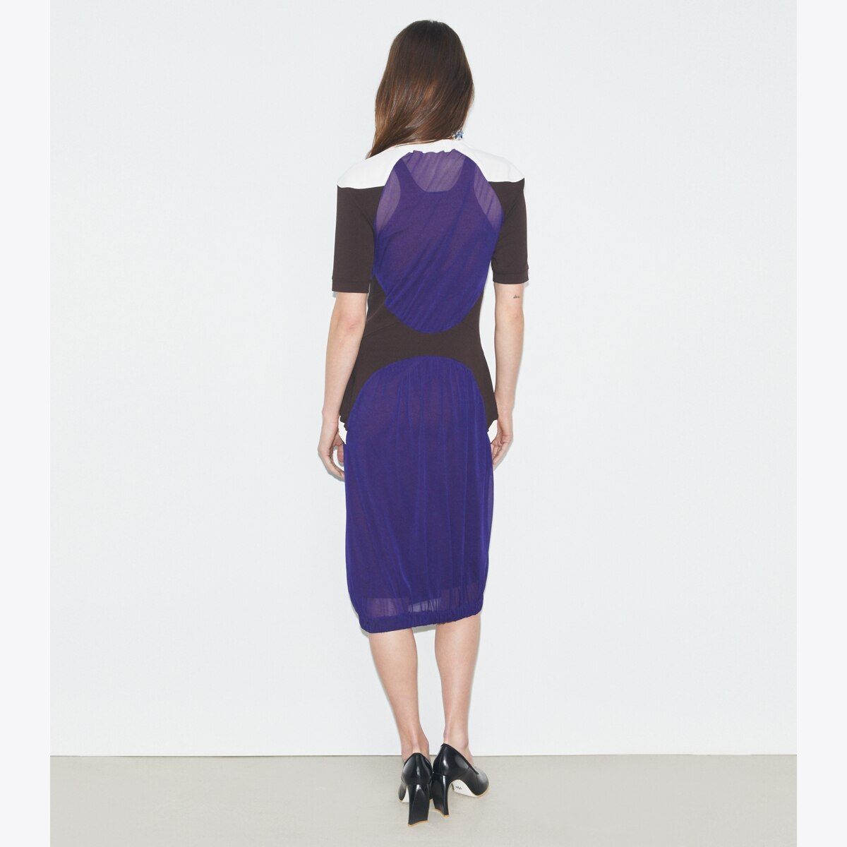 tory burch sheer dress Colorblock Sheer Jersey Dress: Women's Designer Dresses