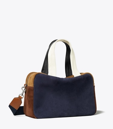 Tory Burch designer サッチェルバッグ カラーブロック スエード サッチェルバッグ in Multi angle