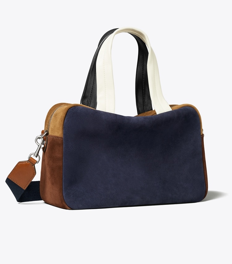 Tory Burch designer satchels Colorblock Suede Satchel in Multi angle