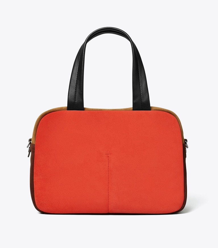 Tory Burch designer satchels Colorblock Suede Satchel in Multi angle