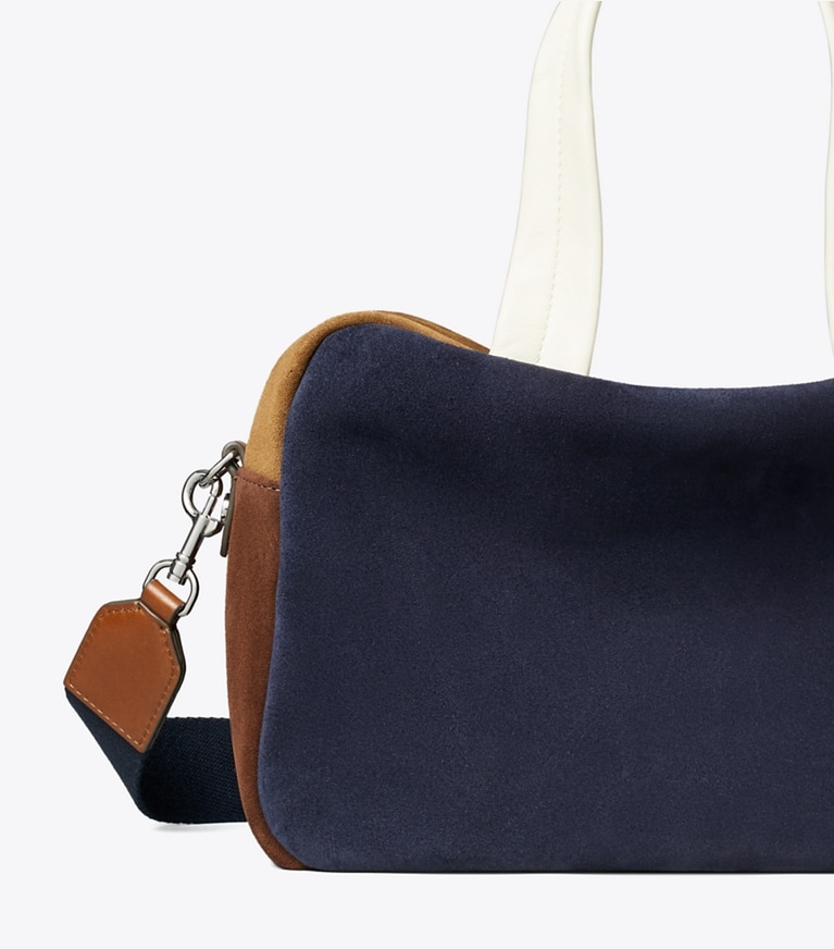 Tory Burch designer satchels Colorblock Suede Satchel in Multi angle